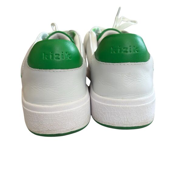 Kizik Vegas Sneakers Men’s 10.5 Womens 12 White Leather Hands Free Comfort - Picture 3 of 8